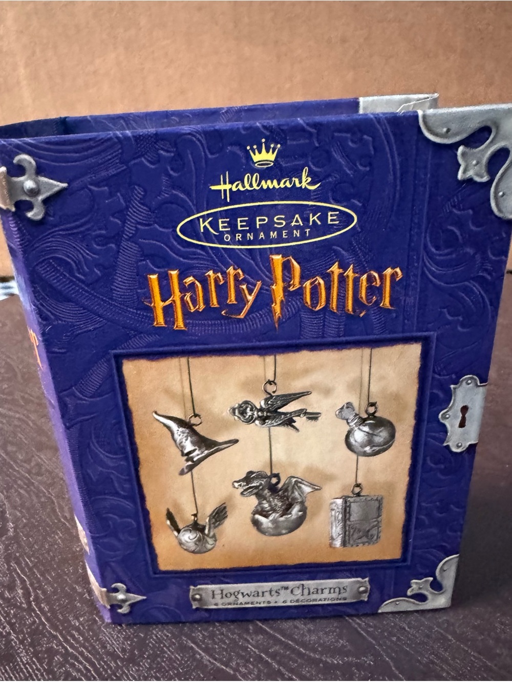 Hallmark Purple and Silver Harry Potter Keepsake Book Ornament Display